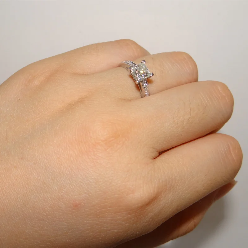 choucongEternity Jewelry 1.5ct 5A Zircon Cz 925 Sterling silver Women Engagement Wedding Band Ring Sz 4-10 Gift | Украшения и