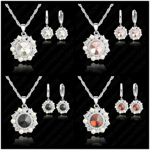 

Комплект из колье и серёг, из серебра 925 пробы