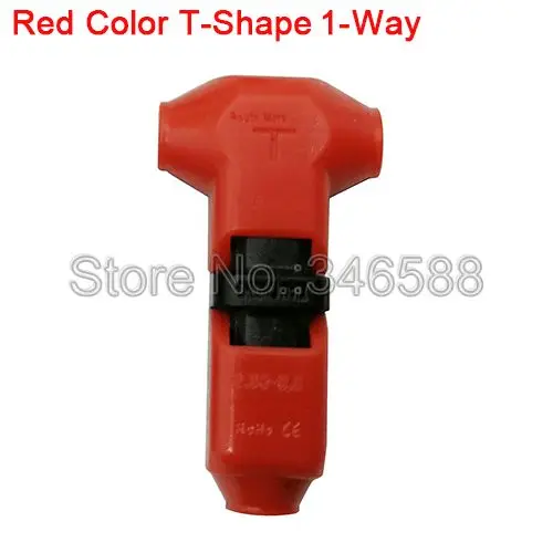 T Type 1Way Red 5 шт. быстрое Сращивание проволочный замок на скотче Соединительный соединитель I Форма T Форма для 1 Pin 2 Pin 22-18AWG светодиодные ленты провода Кабельные Клеммы обжимной - Цвет: T Type 1Way Red