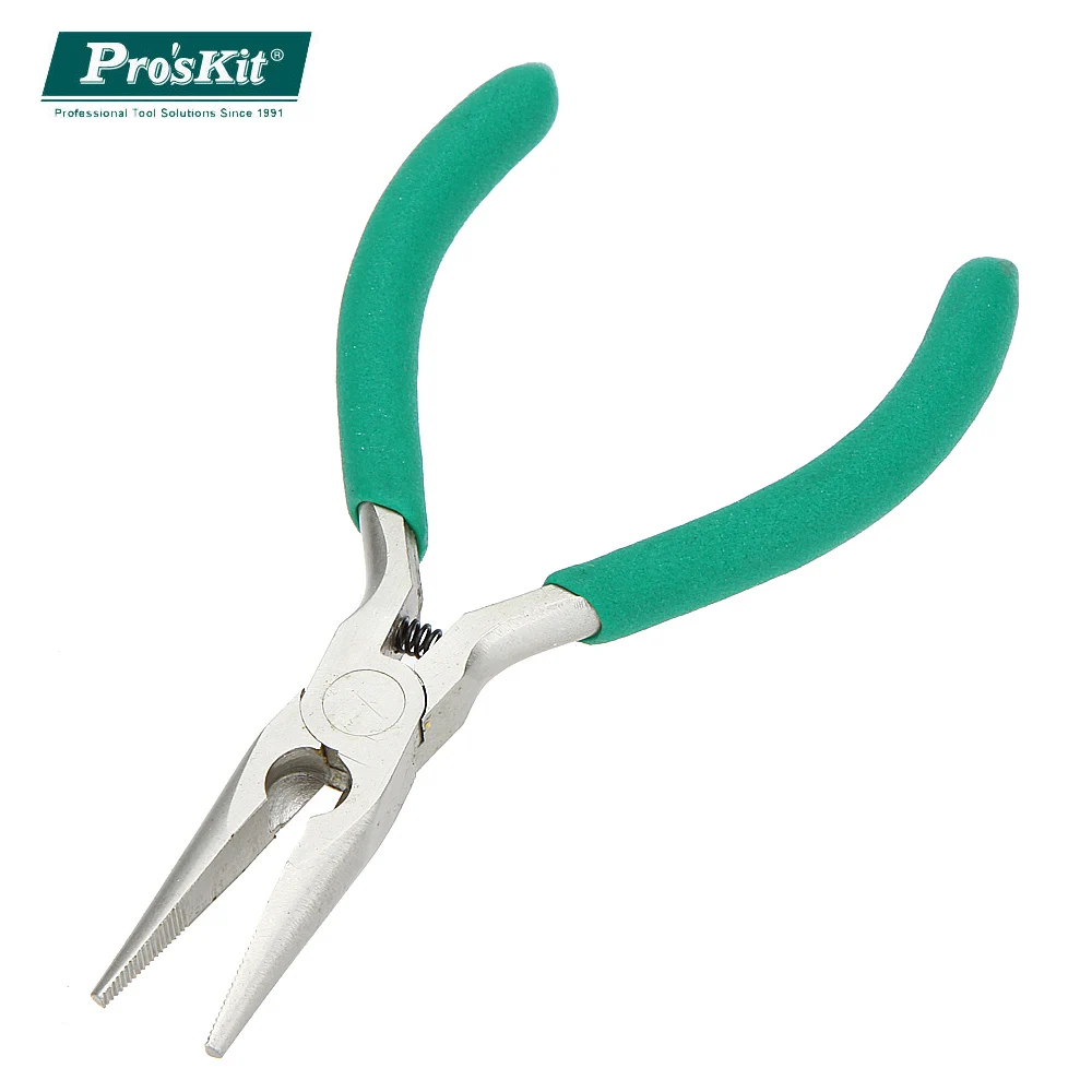 Pro'skit 1PK 036S длинные носовые плоскогубцы противоскользящие титановые с зубцами
