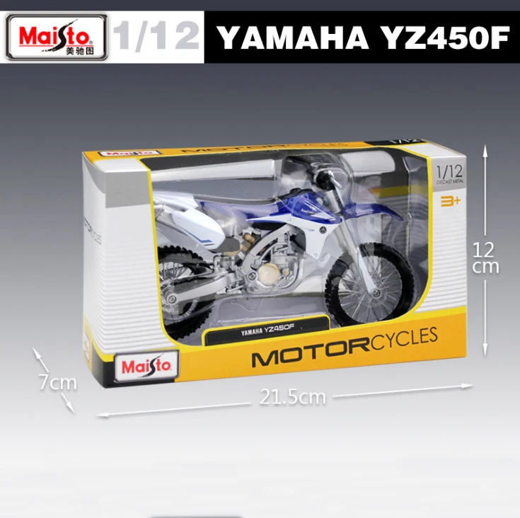 Новинка, 1:12, масштаб, YAMAHA YZ450F, металлическая литая модель, мотоцикл, гоночные автомобили, игрушки, автомобиль, Moto GP, коллекция для мальчиков, подарки