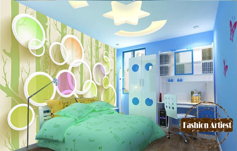 Пользовательские 3d Современные Абстрактные Художественные обои роспись цвет