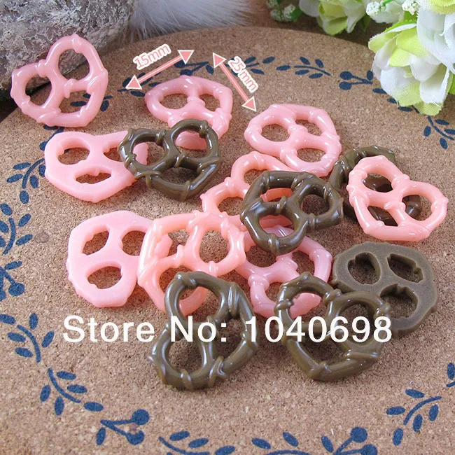 10 шт./лот плоская задняя смола немецкая pretzel 25*15 мм смешанный кабошон украшение