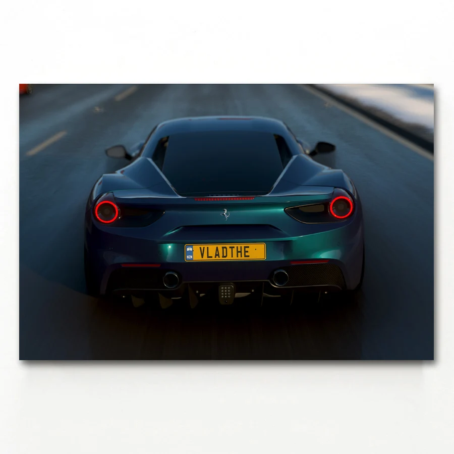 Настенные картины суперкар 488 фонарь автомобиля Плакаты и художественная печать