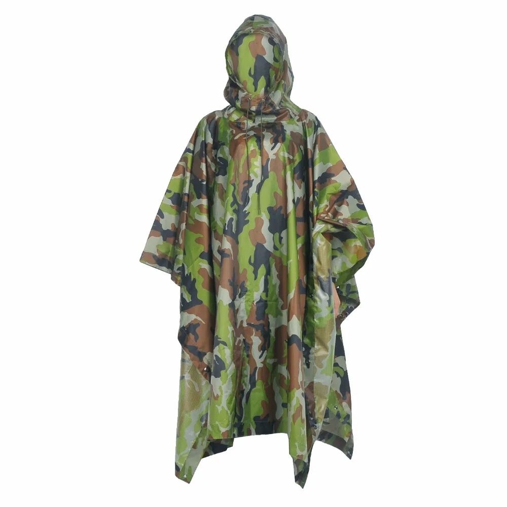 Grass Camo VILEAD открытый Водонепроницаемый непромокаемый плащ мульти-функциональный дождевое пончо Для мужчин Для женщин прочный мотоцикл дождевик дождь Шестерни - Цвет: Grass Camo