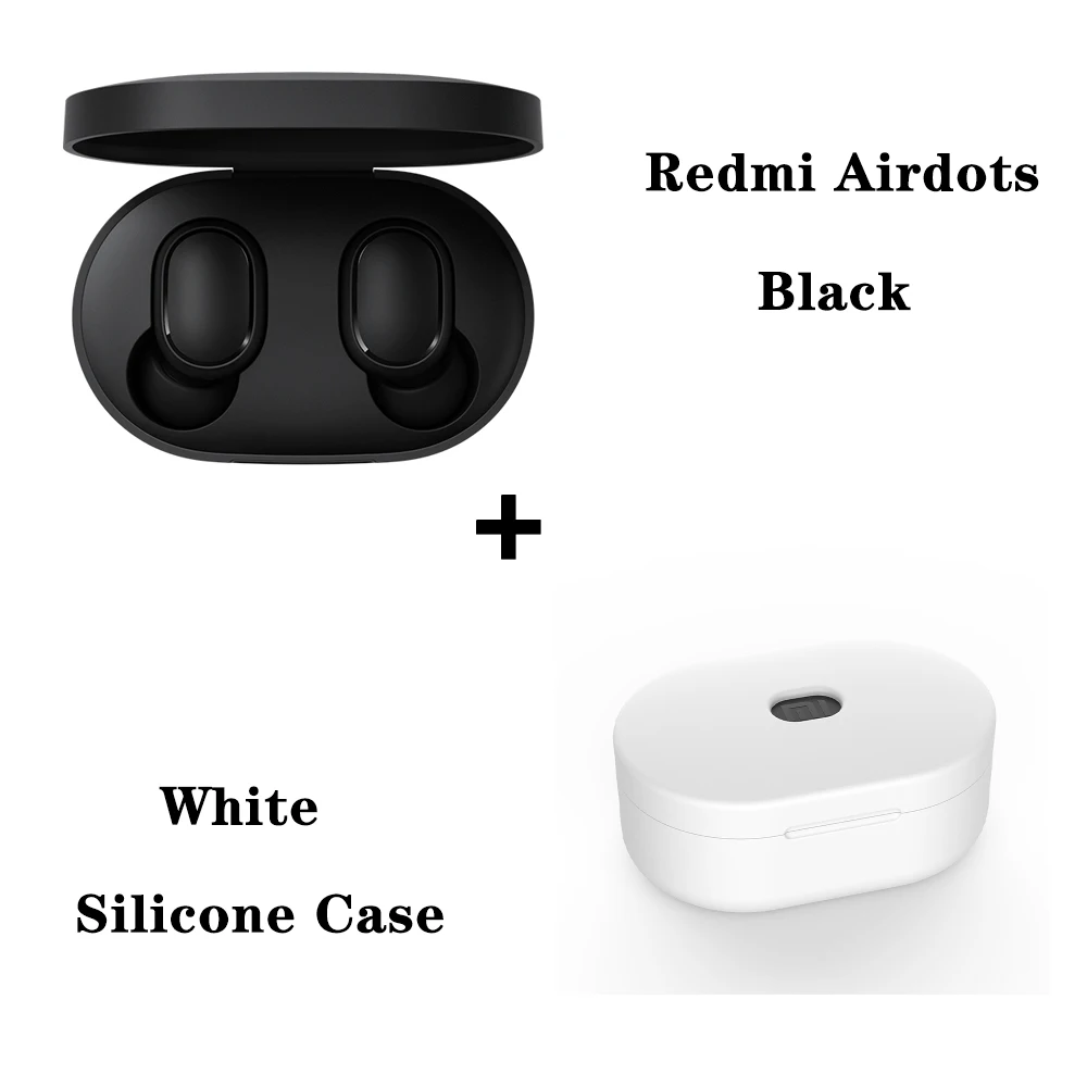 Xiao mi Red mi Airdots TWS mi Bluetooth 5,0 наушники Молодежная версия стерео mi ni Беспроводная bluetooth-гарнитура с mi c - Цвет: BLACK and white case
