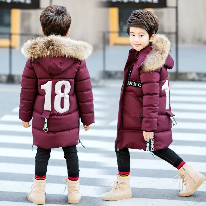 Weiqinniya/пуховики для мальчиков куртки зима 2018 детские пуховики с надписями Детская