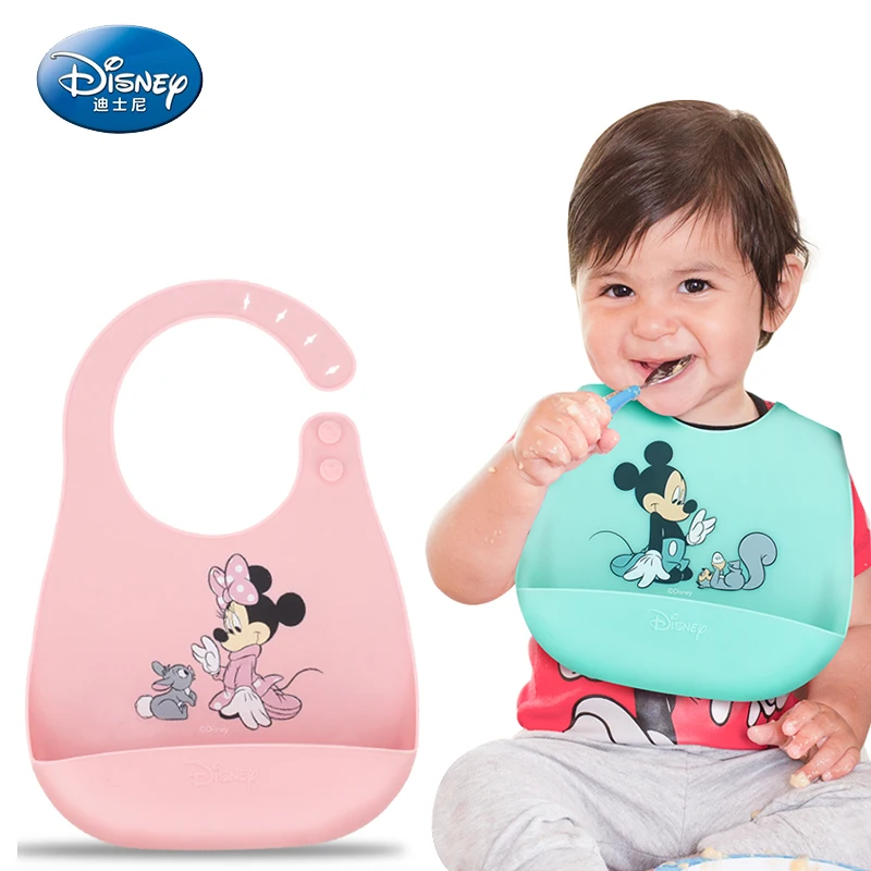 Disney водонепроницаемый нагрудник силиконовый слюнявчик набор disney Микки Маус нагрудник Детский Регулируемый передник для кормления цветной платок-слюнявчик детские нагрудники