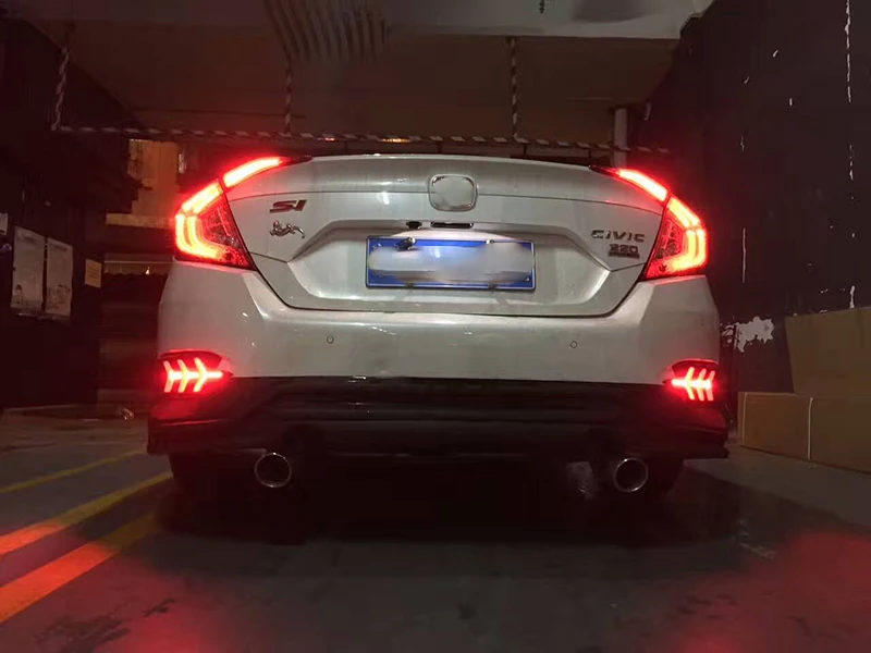 2 шт. 12 В светодиодный задний приводной светильник s для Honda Civic 10th задние тормозные огни бампер лампа предупредительный световой сигнал