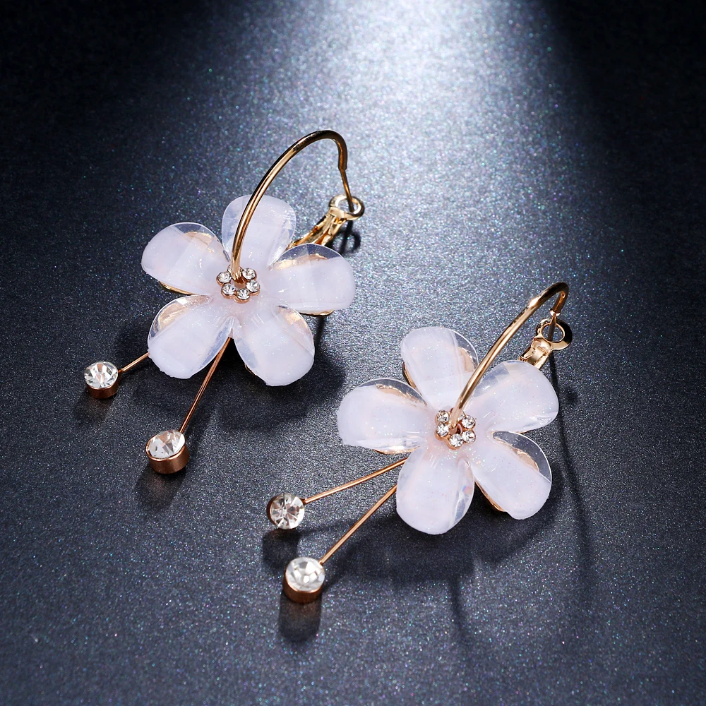 Модные длинные серьги IFMIA с кисточками женские акриловые в форме цветка