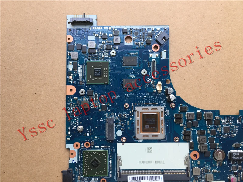Бесплатная доставка материнская плата ACLU7/ACLU8 для Lenovo NM-A291 Z50-75 (для видеокарты AMD 2