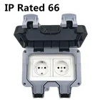 Наружная настенная розетка IP66, водонепроницаемая, с заземлением, 16 А, 250 В 
