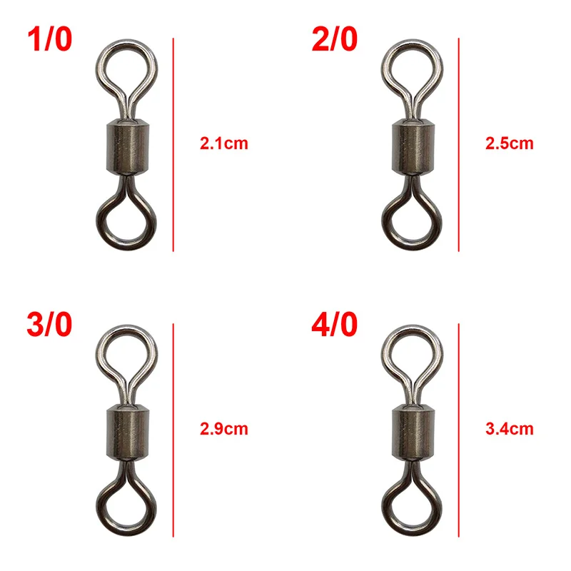 50 шт. вертлюг для подвижной рыбалки с твердым кольцом сверхмощный большой