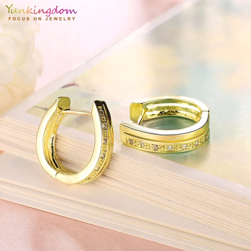 Yunkingdom модные круглые серьги-кольца для женщин прозрачные серьги с цирконием 2017