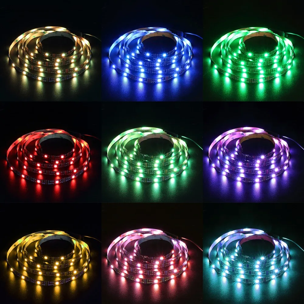 Led Strip RGB 5050SMD 5V 1M/2M 16 Color Change With USB 24KEY IR Controller For TV Background Lighting Nowaterproof | Лампы и