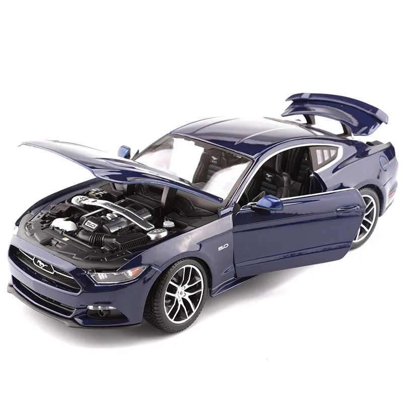 1:18 Scale Diecast Metal Car Model Toys For Ford Mustang Sports With Steering Wheel Control Original Box |