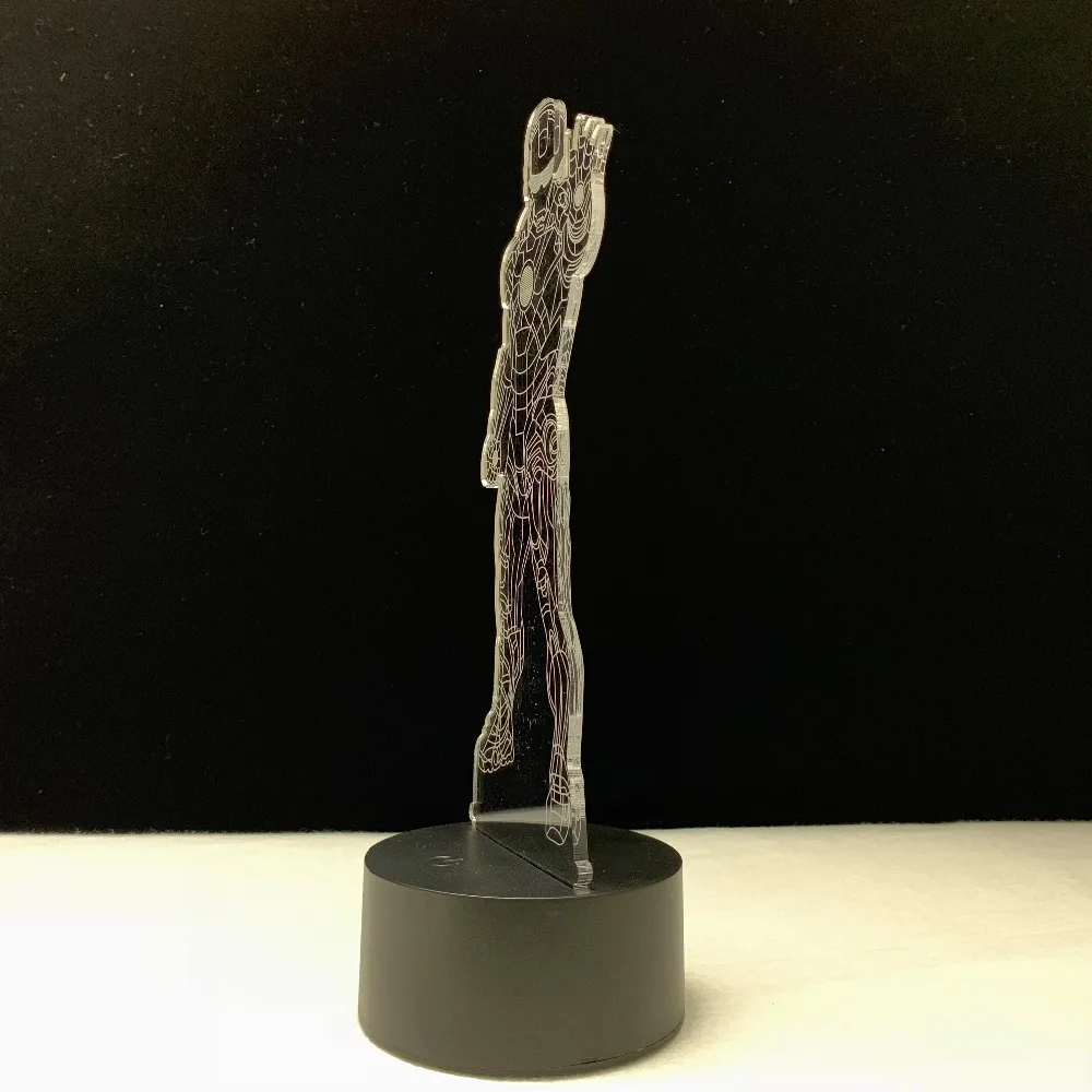 Серия Железный человек, 3D лампа, мультяшный Ночной светильник, подарок, Spuer Hero, светодиодный, многоцветный, домашний, декоративный, Настольный светильник, Рождественский