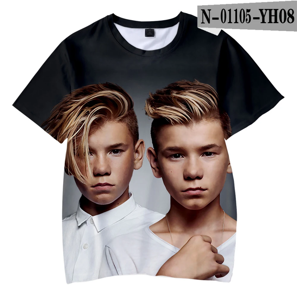 Marcus&Martinus 3D Printed Children T-shirts Fashion Summer Short Sleeve Tshirts Hot Sale Casual Streetwear Kids T shirts - Цвет: Коричневый