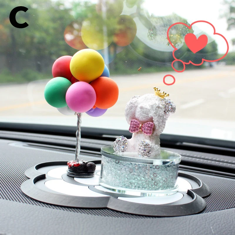 Gypsum Bear Ornament Car Console Decoration Charm Balloon Air Freshener Perfume Interior Decor Crystal Girls Women | Автомобили и