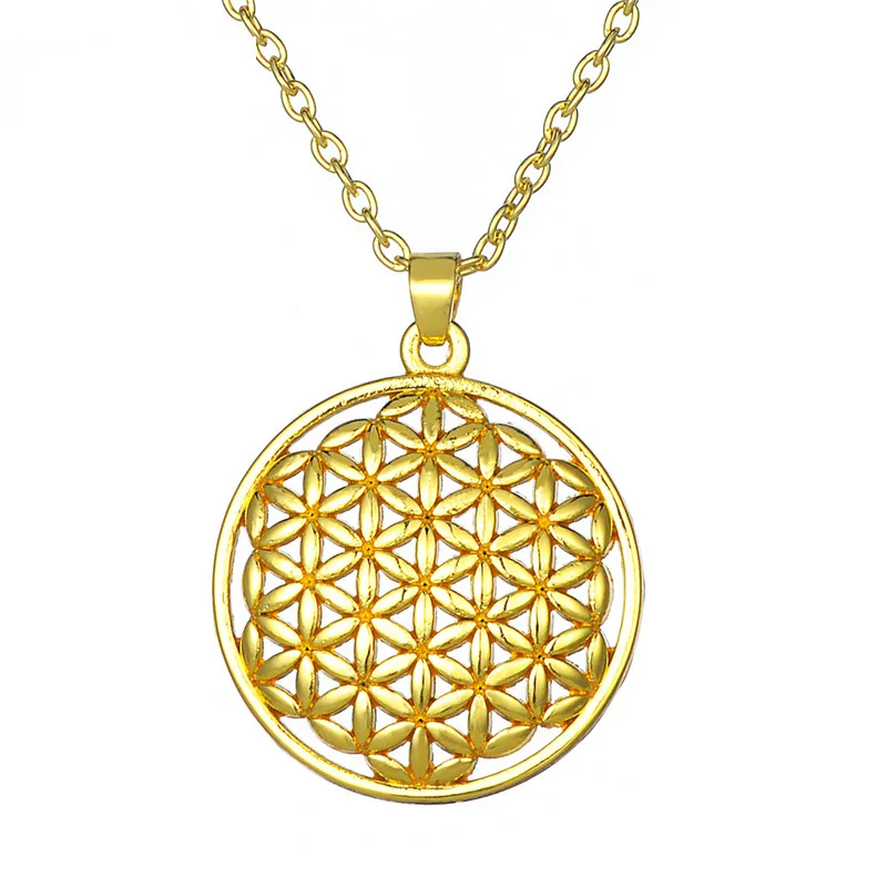 Женская цепочка с подвеской в виде цветка жизни|flower of life|flower life pendantfashion jewelry |