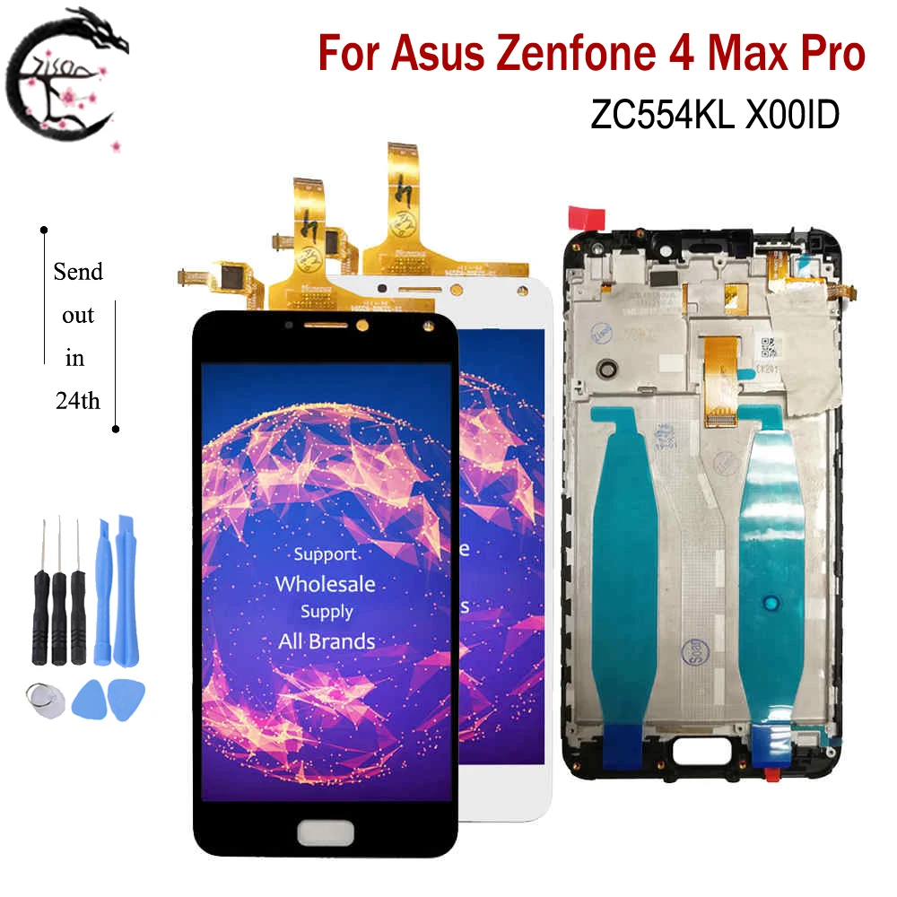 ЖК-дисплей ZC554KL с рамкой для Asus Zenfone 4 Max Pro ZC554KL X00ID, ЖК-дисплей, сенсорный датчик, дигитайзер в сборе, замена