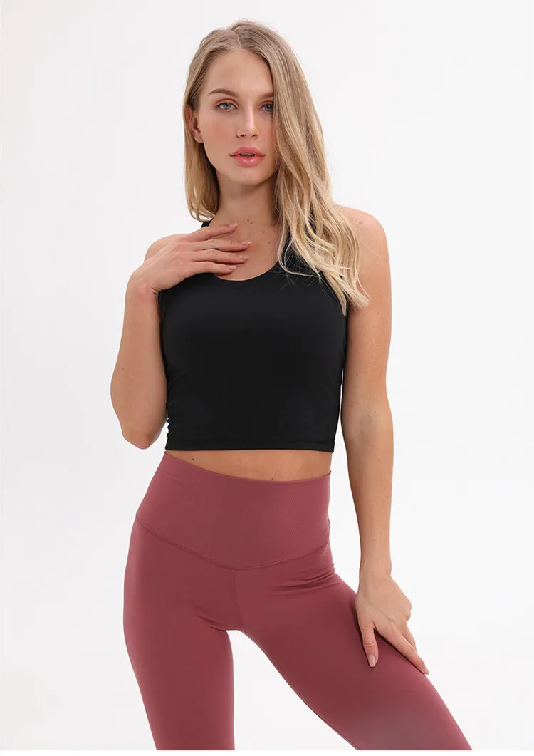 Yoga Vest Women's Sleeveless Running Fitness T Shirts Sexy Crop Top Workout Quick-Dry Yoga Tank Tops Elastic Tight Gym Vest