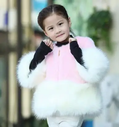 Меховые толстые зимние детские куртки пальто для девочек Норковое Пальто