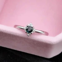 top quality classic 925 sterling silver black sapphire rings for women real silver gemstone wedding jewelry ring