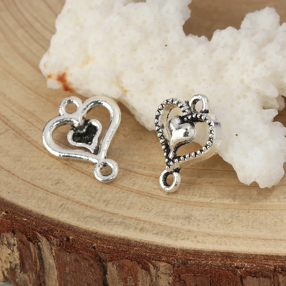 

Doreen Box Zinc Based Alloy Connectors Heart Silver Color Jewelry Accessories Findings 15mm( 5/8") x 12mm( 4/8"), 100 PCs
