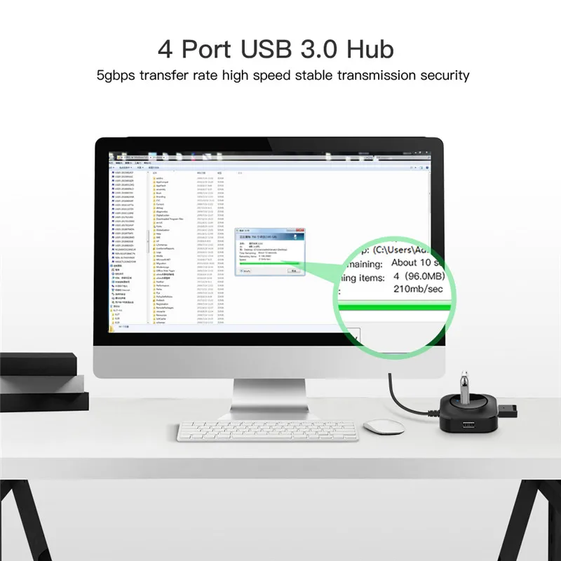 Высокоскоростной 4 порта USB 2,0 3,0 концентратор портативный usb-хаб разветвитель 0,25 м 1 м 2 м для компьютера ПК ноутбука