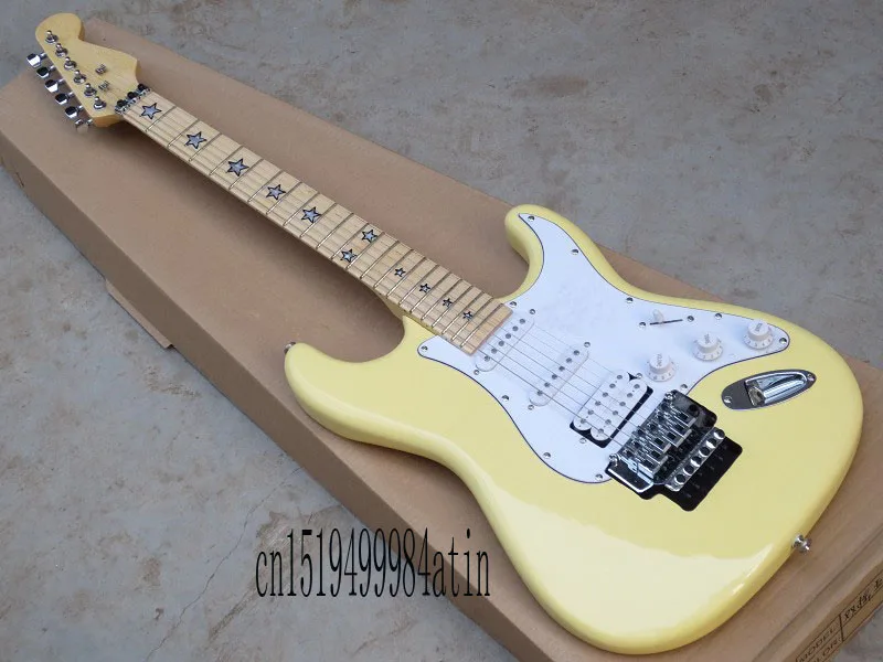 Бесплатная доставка Новые ST Stratocaster электрогитара гриф пентаграмма Double Roll @ 9|electric