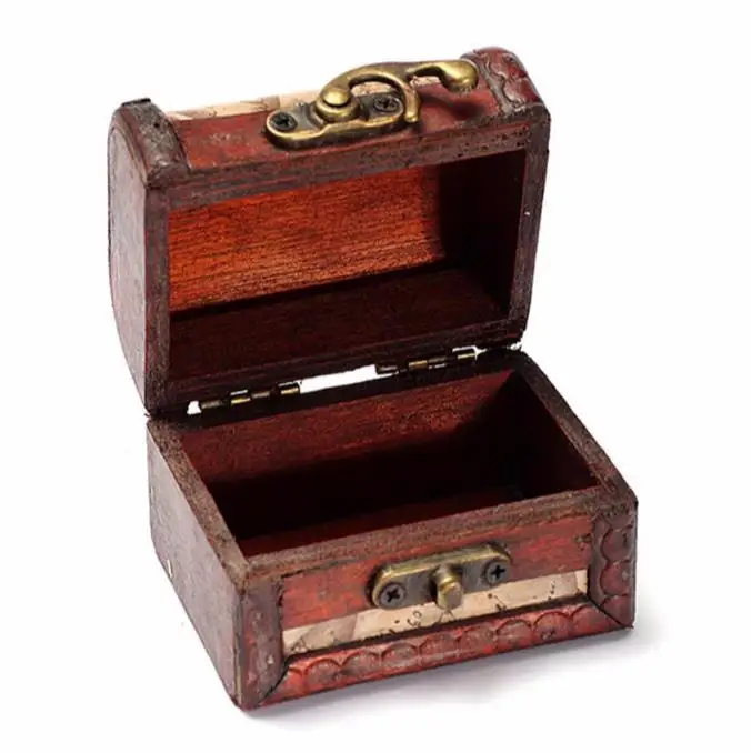 

2017 Lock Jewelry Treasure Case Handmade Wooden Storage Boxes Bins