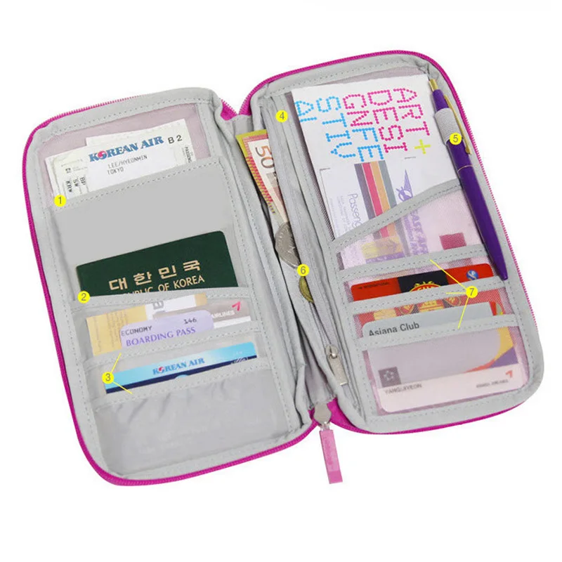 

ALIEME Travel Passport Cover Credit Card Package Travelus Portable Multifunction ID Holder Storage Clutch Money Bag Wallet