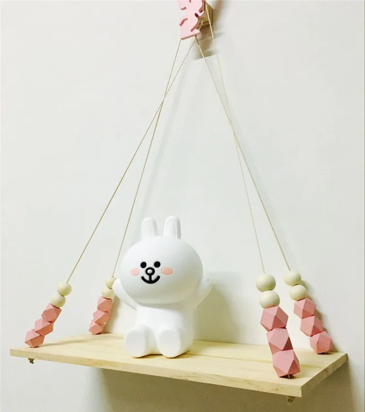 INS Nordic Style Nursery&Kids Decor Storage Shelf Rack Wall Hanging Wood Toys Model Baby Kid Room Furnish Artic Home Decoration