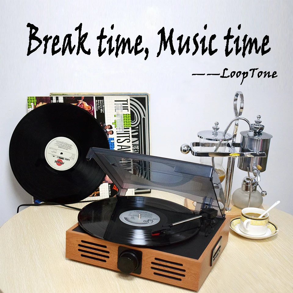 LoopTone 33/45/78 Скорость USB проигрыватель диска винила LP w/ FM радио разъем для наушников