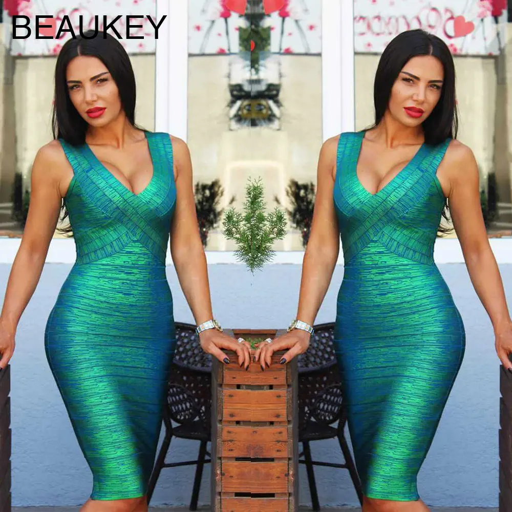 BEAUKEY Новые поступления Для женщин сексуальный v образный вырез зеленый металлик