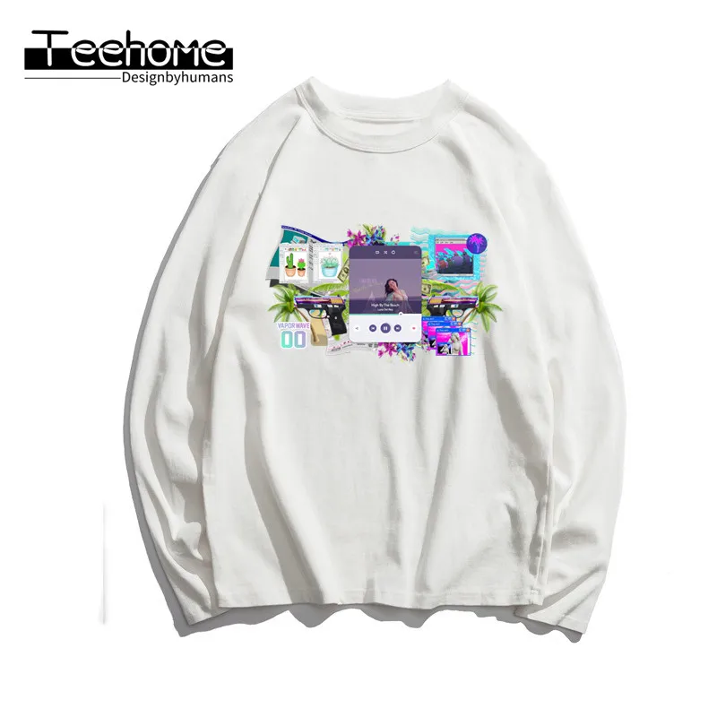Мужская vaporwave awesome с длинным рукавом Осенняя мужская и женская футболка Harajuku