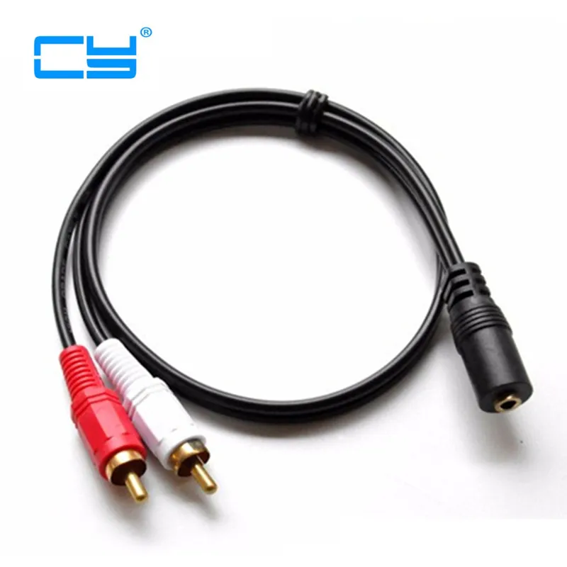 RCA 2 штекера на 1 3 5 мм Женский аудио кабель стерео сплиттер Y для VCD звуковой