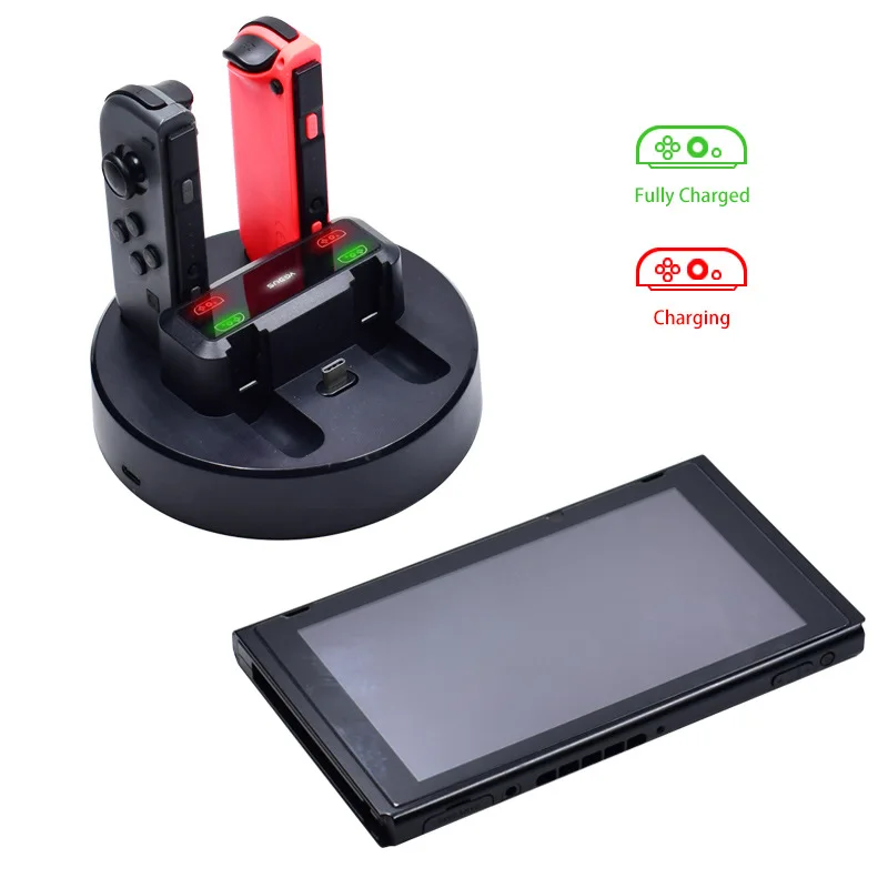 Зарядное устройство контроллера для консоли Nintendo doswitch, зарядная док-станция Подставка для переключателя NS Joy-con с индикатором зарядки