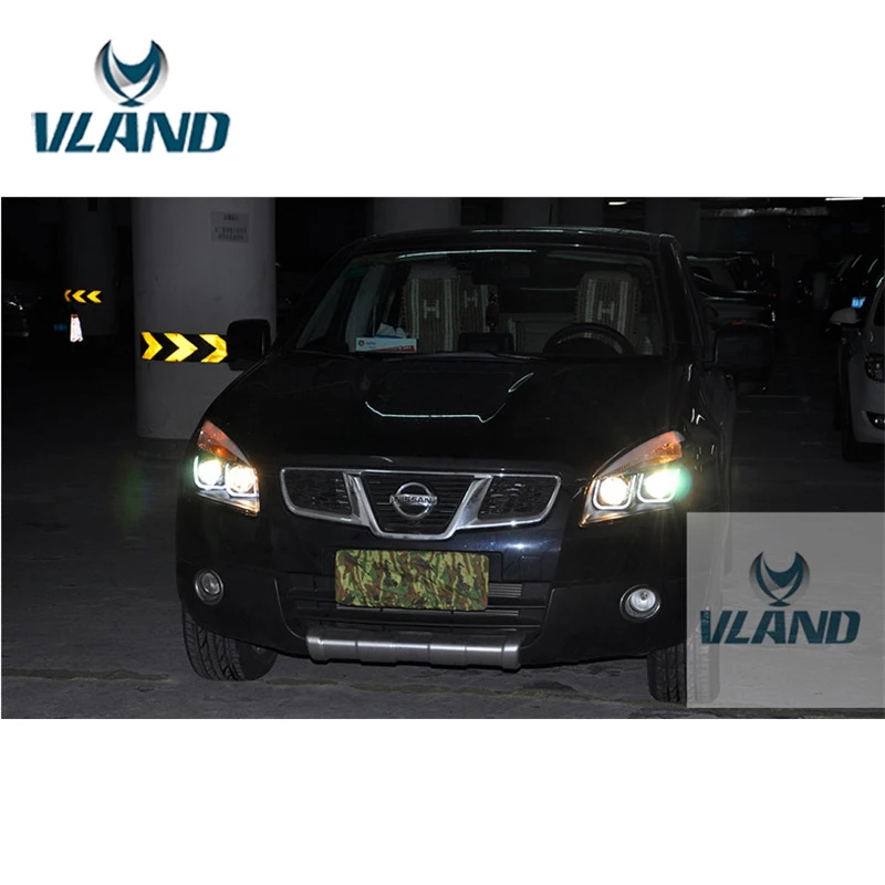Фара VLAND Factory для Nissan Qashqai LED фары 2011 2012 2013 2014 с DRL H7 ксеноновым светом галогеновой лампы.
