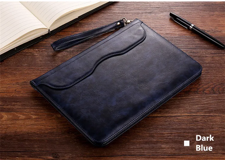 dark blue Hmsunrise Роскошный кожаный чехол для ipad Air 10,5 Folio Stand Smart Cover Auto Wake Sleep для ipad Air3 A2123 A2152 A2153 - Цвет: dark blue