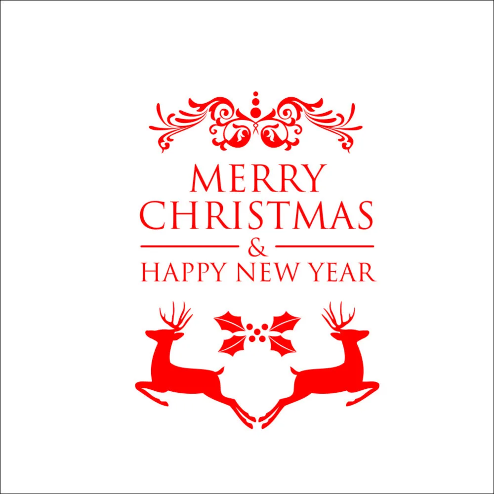 Merry Christmas Deer Snowflake Wall Sticker Art Decal Holiday Decorative Vinyl Removable wall stickers for kids rooms | Дом и сад
