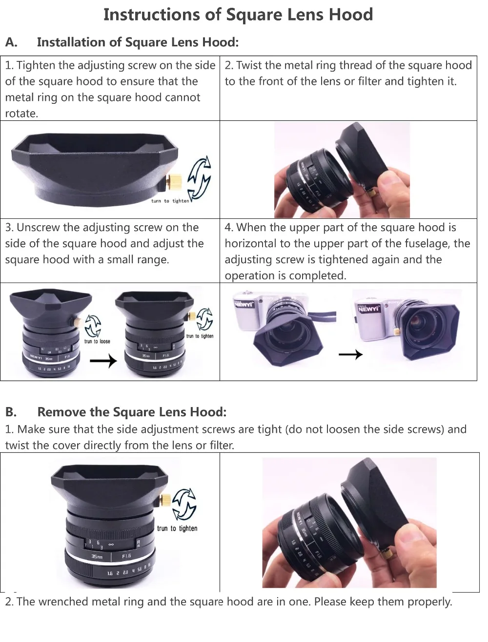 37 39 40,5 43 46 49 52 55 58 мм квадратной формы бленда объектива для Fuji Nikon микро одна камера подарок крышка объектива