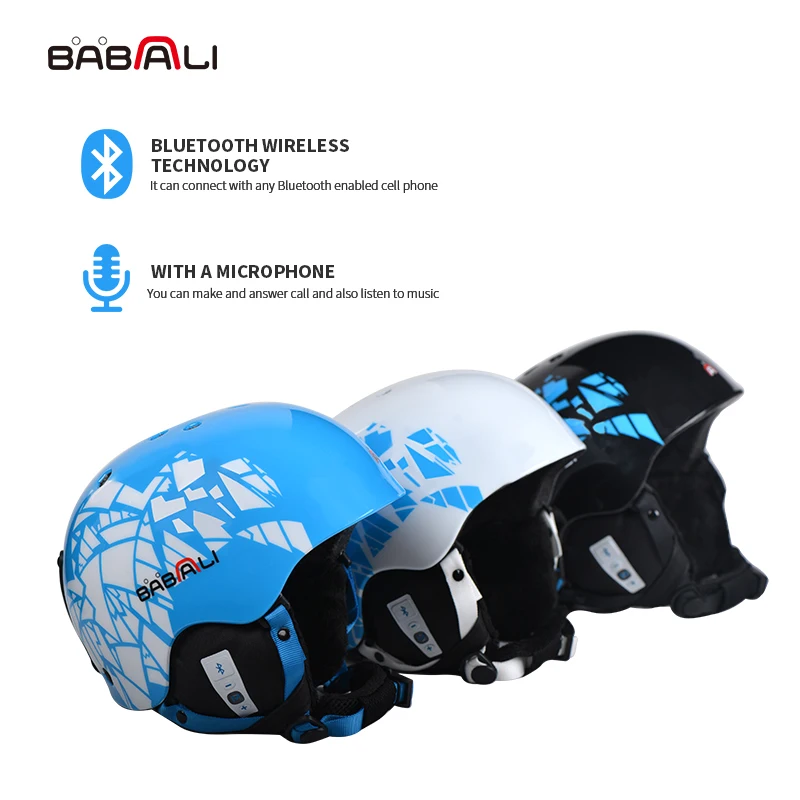 BABAALI лыжный шлем PC/EPS& Bluetooth технология/Музыка Многофункциональный Спорт на открытом воздухе Сноуборд шлемы для взрослых шлем лыжи a39
