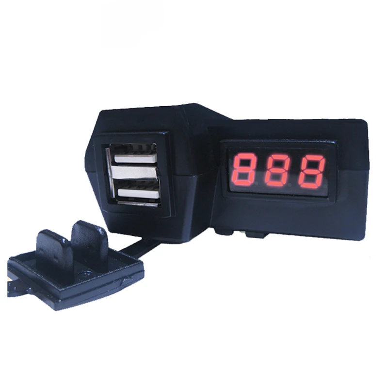 12V водонепроницаемый мотоцикл ATV Скутер двойной USB со светодиодным цифровым