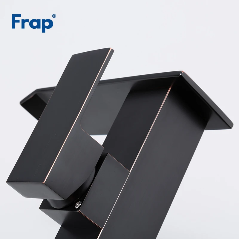 Смеситель для раковины Frap Y10136 черный Однорычажный кран холодной и горячей воды