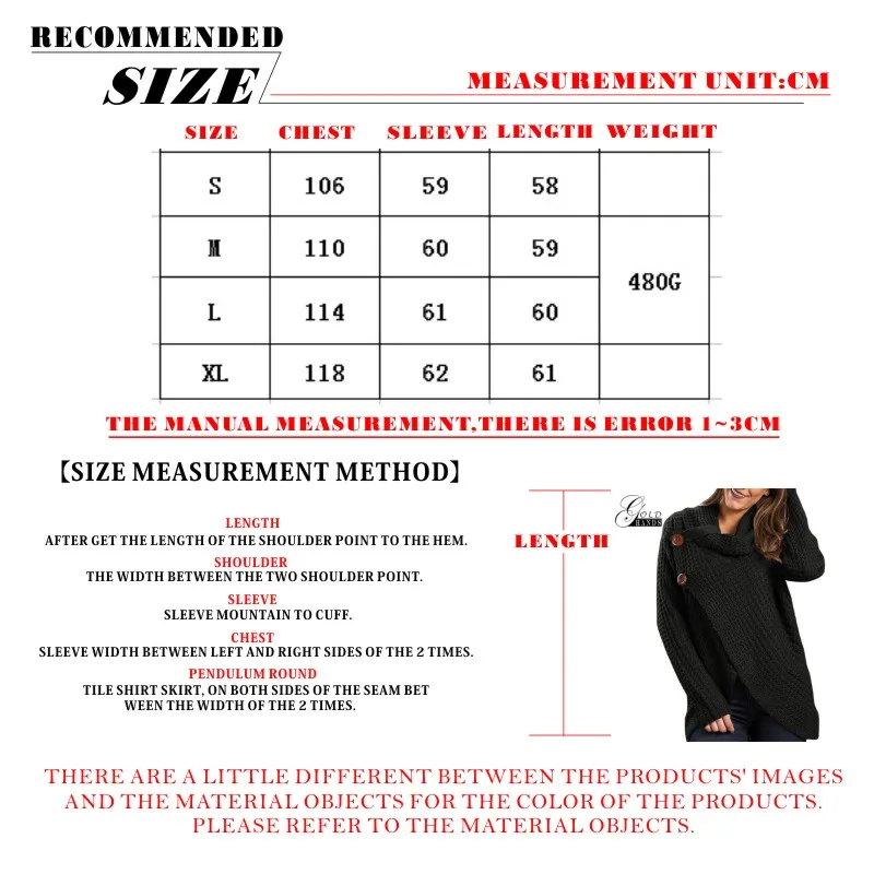 Gold Hands New Autumn And Winter Long Sleeve Pullovers Knitting Loose High Neck Split Sweater Female Button Tops Free | Женская одежда