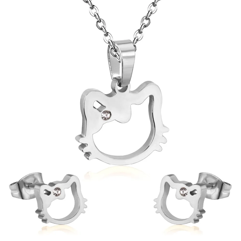 Luxukisskids 316L Нержавеющая сталь Цепочки и ожерелья серьги ювелирные наборы