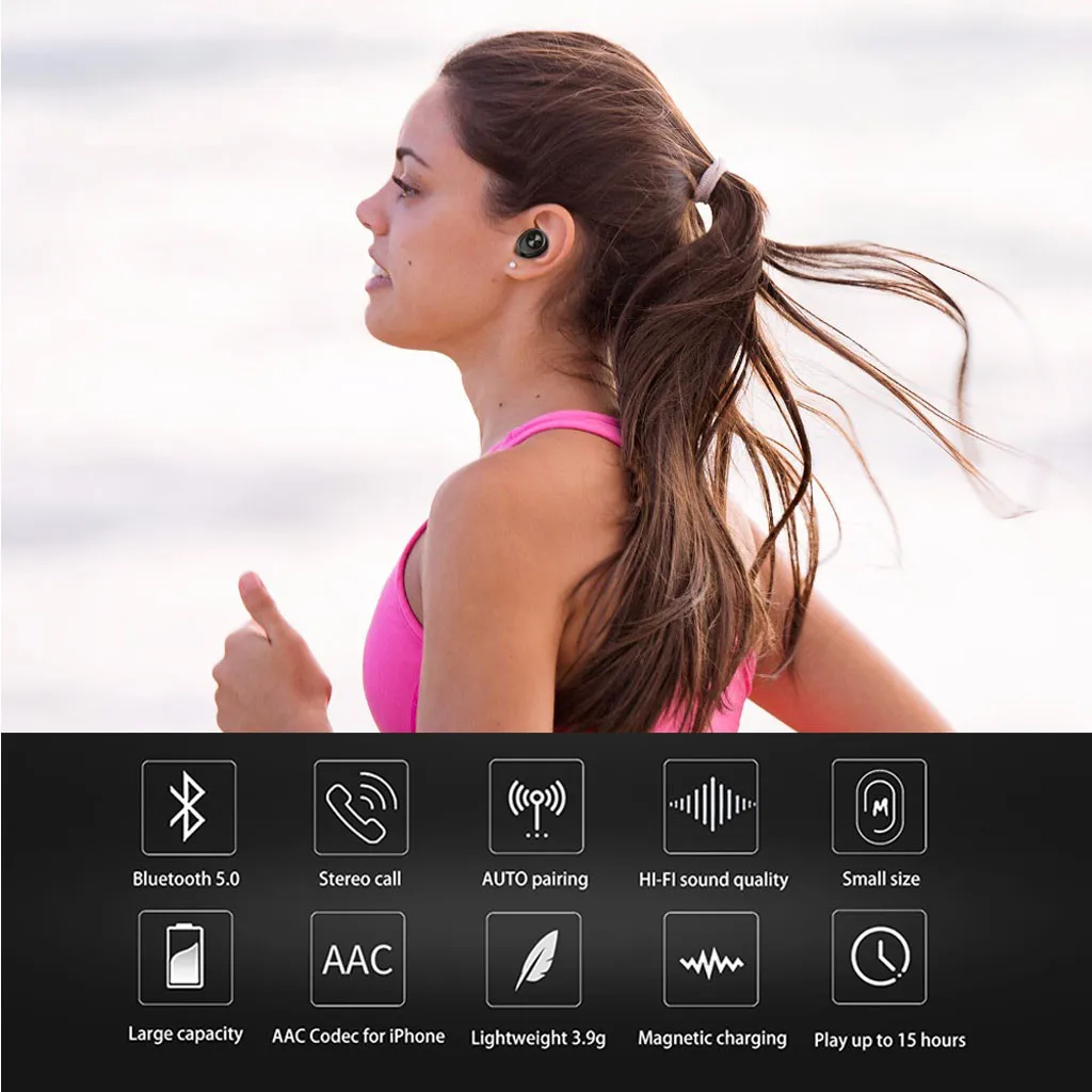 Беспроводные наушники VOBERRY Bluetooth 5 0 мини наушники-вкладыши HiFi стерео анти-пот