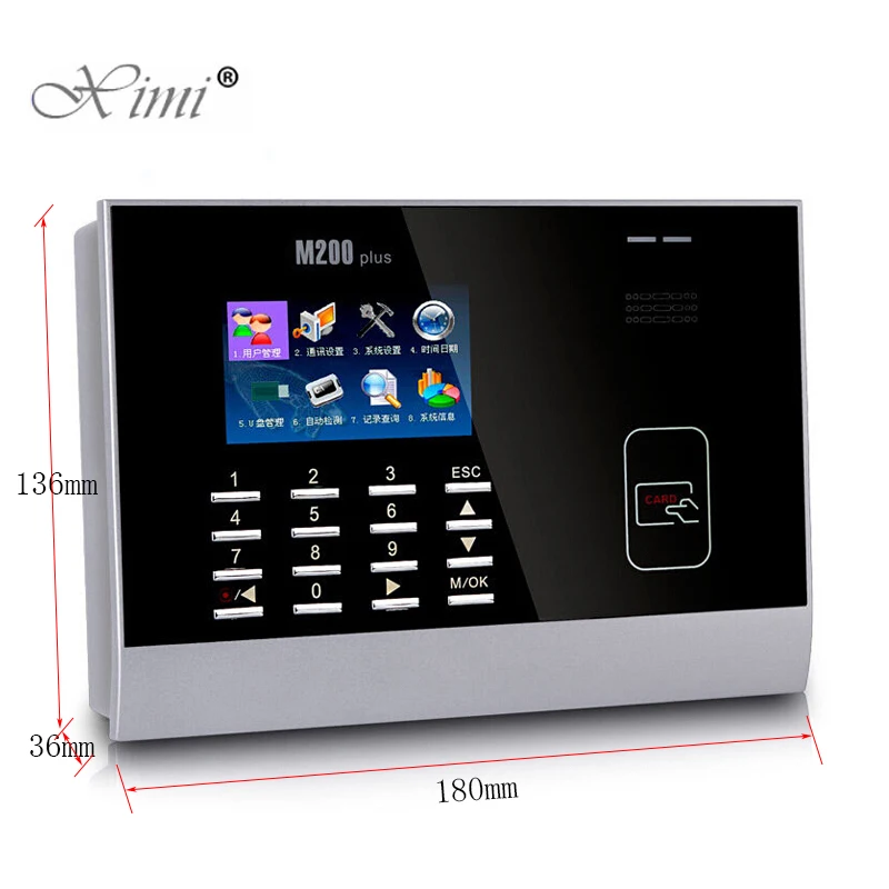Хорошее качество 3-дюймовый цветной экран ZK M200Plus 13 56 MHZ MF карта посещаемость